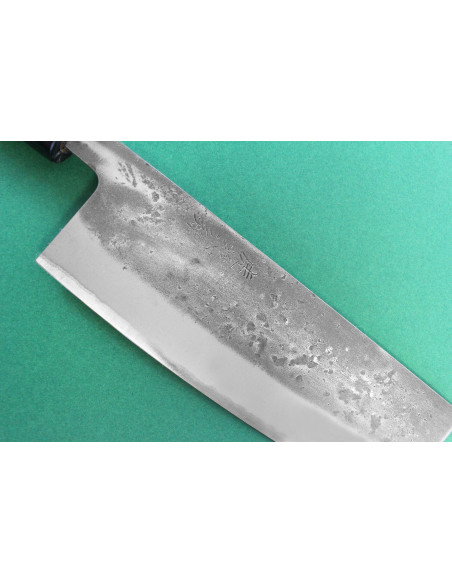Wusaki Nakata BS2 16.5cm saksanpähkinäkahva japanilainen käsintehty nakiri veitsi