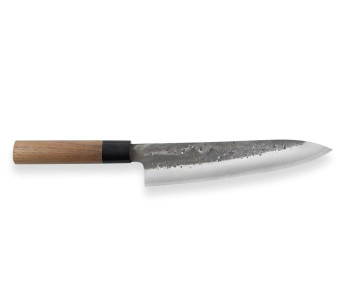 Wusaki Nakata BS2 21cm käsintehty japanilainen kokkiveitsi saksanpähkinän kahvalla