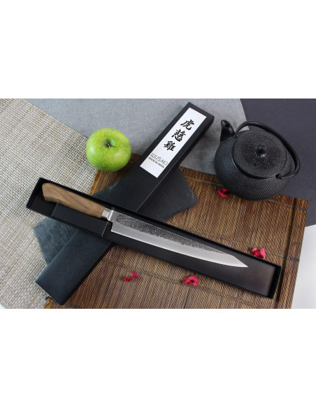 Wusaki Nogami BS2 24cm Japans sujihiki mes met walnoten handvat