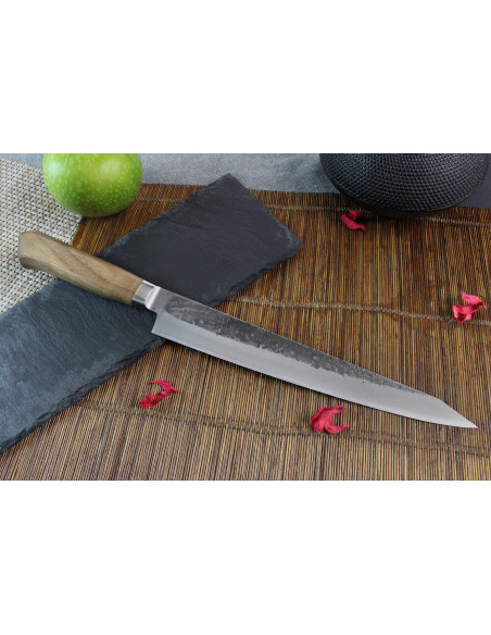 Wusaki Nogami BS2 24 cm japansk sujihiki-kniv med håndtag i valnøddetræ