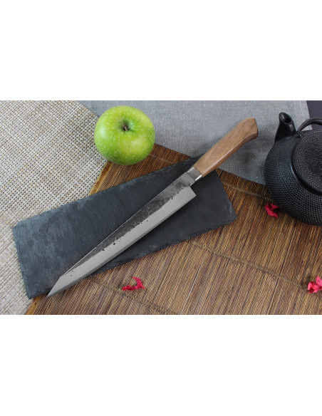 Wusaki Nogami BS2 24 cm japansk sujihiki-kniv med håndtag i valnøddetræ