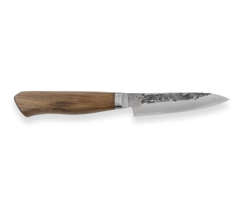 Wusaki Nogami BS2 Cuchillo de pelar japonés de 9cm hecho a mano con mango de nogal