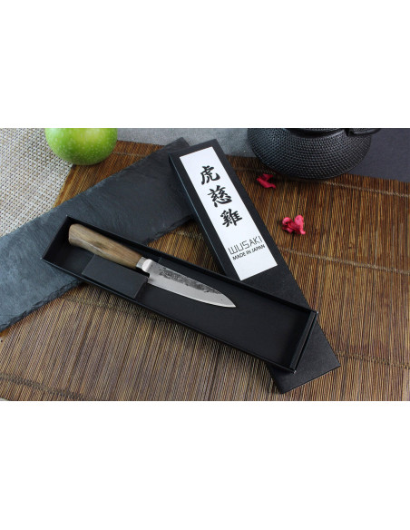 Japanisches handgefertigtes Spickmesser Wusaki Nogami BS2 9cm Griff aus Walnussholz