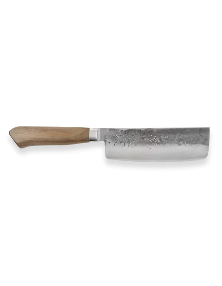 Wusaki Nogami BS2 15cm valnötshandtag japansk handgjord nakiri-kniv