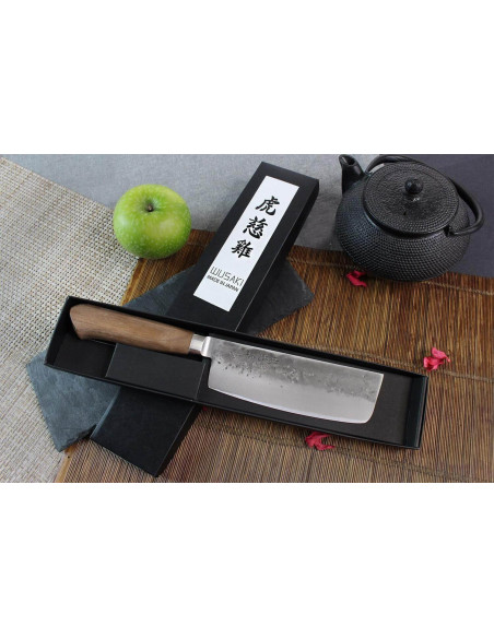 Wusaki Nogami BS2 15 cm japansk håndlaget nakiri-kniv med valnøttskaft
