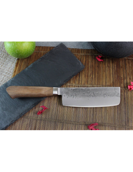 Wusaki Nogami BS2 15 cm japansk håndlaget nakiri-kniv med valnøttskaft