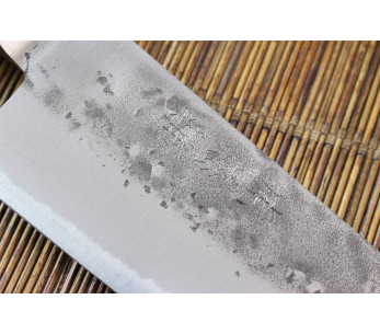 Faca de chef japonesa Wusaki Nogami BS2 de 18 cm feita à mão com cabo de nogueira 2