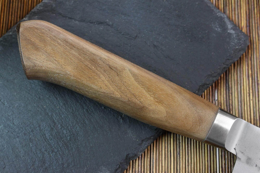 Japanisches handgefertigtes Kochmesser Wusaki Nogami BS2 18cm Griff aus Walnussholz