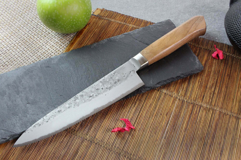 Wusaki Nogami BS2 18cm handmade Japanese chef ' s knife with walnut handle