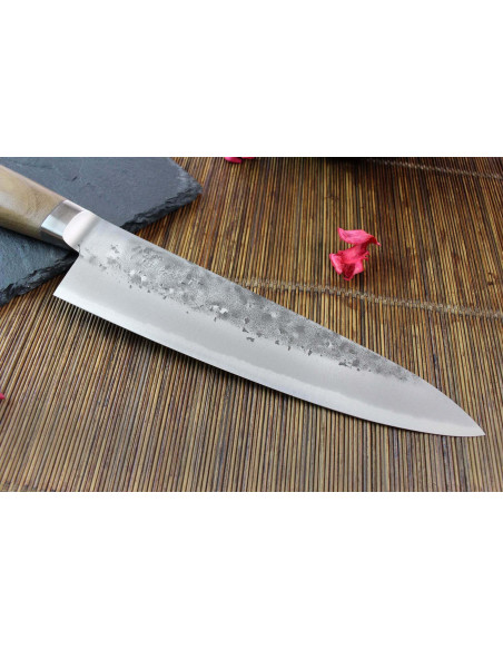 Wusaki Nogami BS2 18 cm håndlavet japansk kokkekniv med valnøddehåndtag
