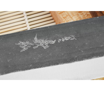 Couteau nakiri Japonais artisanal Yoshihiro Kogeta Wit 2 staal 16,5cm 2