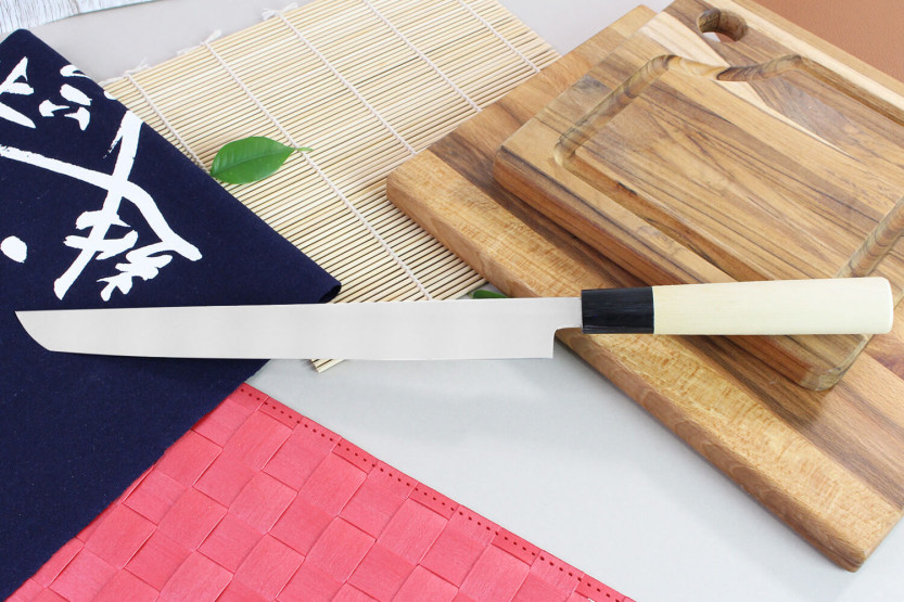 Faca japonesa takohiki Yoshihiro Jyosaku Branco 2 de aço de 27 cm feita à mão