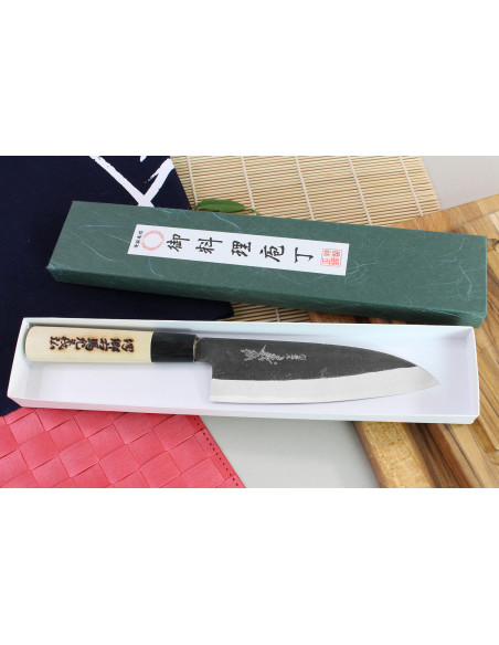 faca santoku japonesa faca santoku Yoshihiro Kogeta White 2 em aço de 18 cm feita à mão