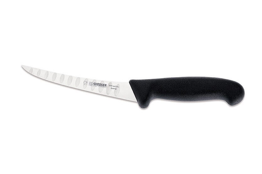 Giesser pro luuttomaksi leikkaava veitsi 15cm 2505, jossa on Granton-teräpala