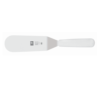 Icel espátula angulada profesional 12cm hoja con punta redondeada mango blanco