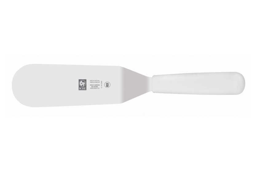 Spatola professionale angolata Icel Lama da 12 cm con punta arrotondata Manico bianco