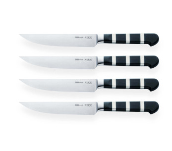 Set om 4 DICK 1905 smidda stekknivar 12cm blad designat handtag