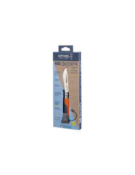 Opinel Faca multifunções para exterior n°08 Lâmina de 8,5cm Cabo bimatéria