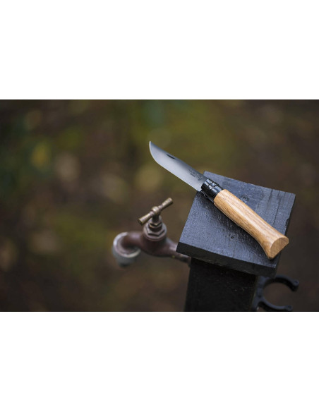 Opinel Luxe Black Edition mes n°08 8.5cm zwart lemmet eiken handvat