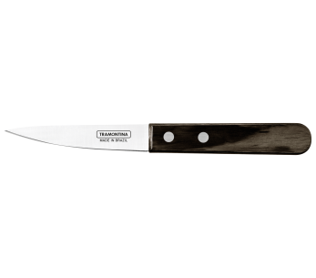 Cuchillo de pelar Tramontina, hoja de 8,5 cm, mango de madera marrón