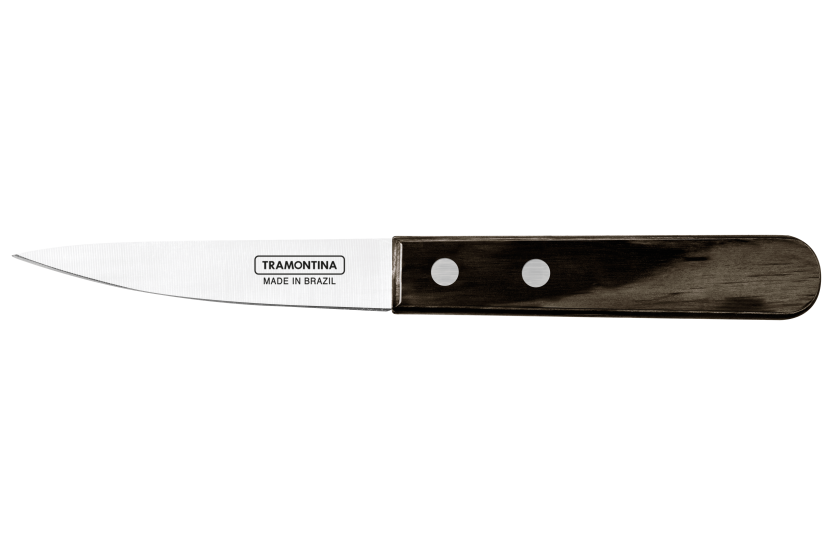 Tramontina paring knife 8.5cm blade brown wooden handle