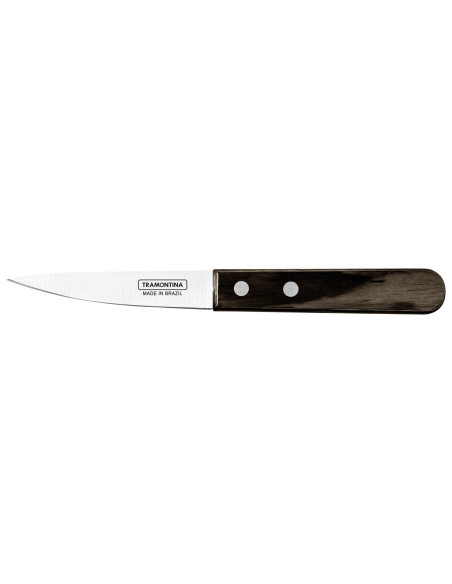 Cuchillo de pelar Tramontina, hoja de 8,5 cm, mango de madera marrón