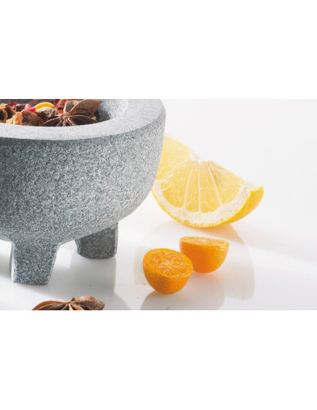Gefu Crunchy Ø10cm granite mortar on feet + pestle