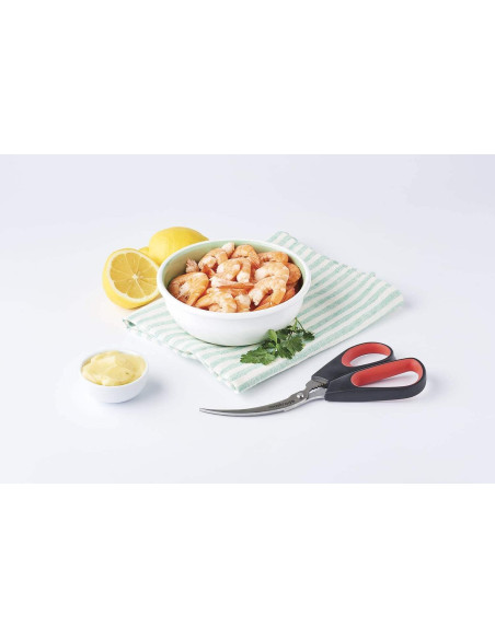 Forbici per crostacei Mastrad con lame curve e seghettate in acciaio inox