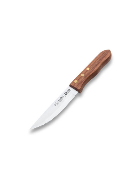 Set van 4 3 Claveles Angus steakmessen 12cm roestvrij staal met essenhouten handvat