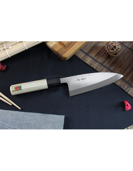 Kagekiyo Utage White Steel 2 16,5 cm, coltello giapponese fatto a mano da deba