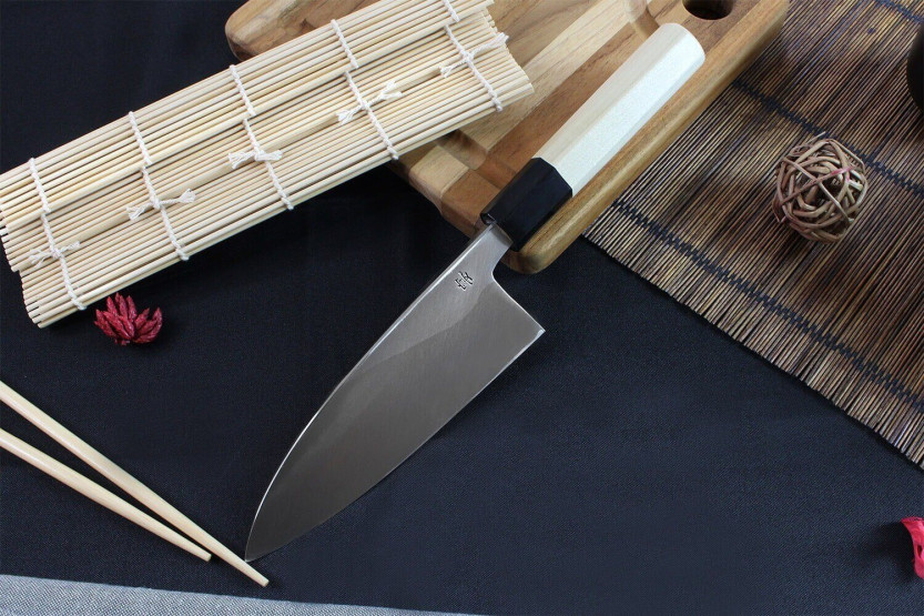 Japanisches handgefertigtes Deba-Messer Kagekiyo Utage White Steel 2 16.5cm