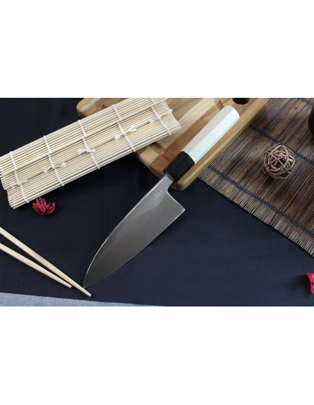 Faca deba japonesa artesanal Kagekiyo Utage White Steel 2 16,5 cm