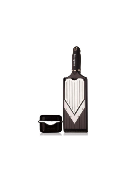 bandolim de cozinha Microplane de dupla função em forma de V com proteção para os dedos