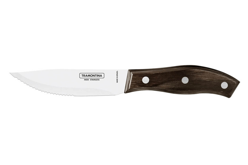 Set mit 12 Steakmessern Tramontina Jumbo Klinge 13cm Holzgriff braun