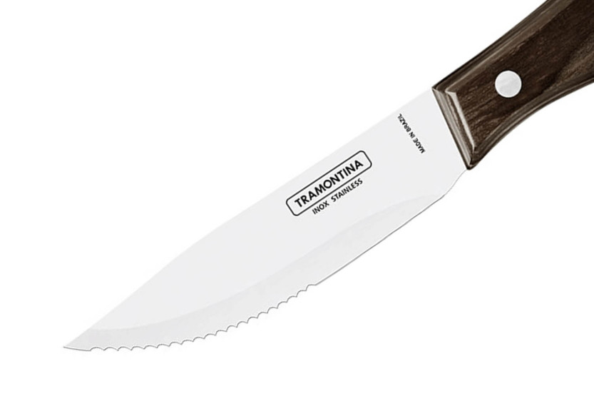 12 kpl Tramontina Jumbo pihviveitset 13cm terä ruskea puukahva