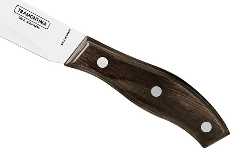 Set mit 12 Steakmessern Tramontina Jumbo Klinge 13cm Holzgriff braun