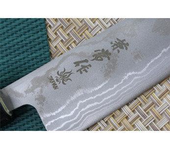 Cuchillo santoku japonés Japón Kanetsune Acero Azul 16.5cm 2