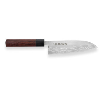 Cuchillo santoku japonés Japón Kanetsune Acero Azul 16.5cm