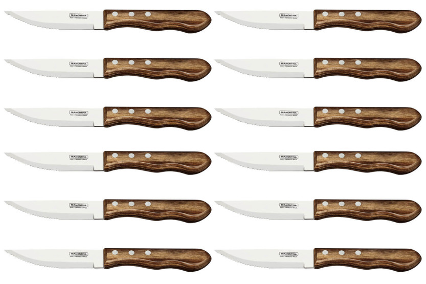 12-teiliges Steakmesserset Tramontina Jumbo Klinge 13cm Griff braun