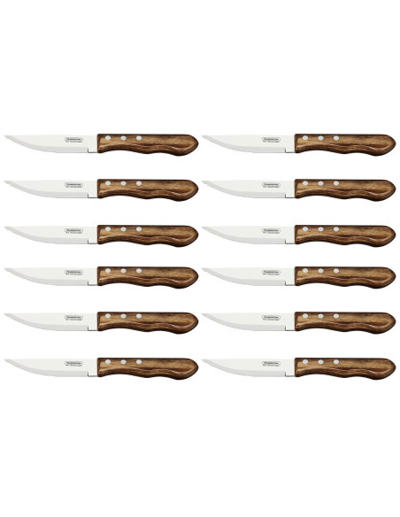 12-teiliges Steakmesserset Tramontina Jumbo Klinge 13cm Griff braun