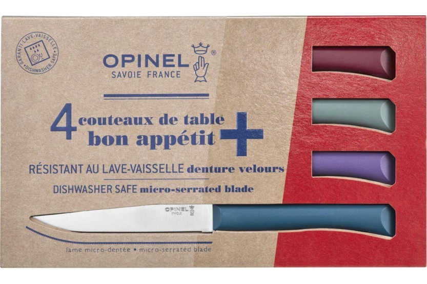 4 kpl Opinel Bon Appétit+ Glam 11cm ruostumattomasta teräksestä valmistettu veitsisarja
