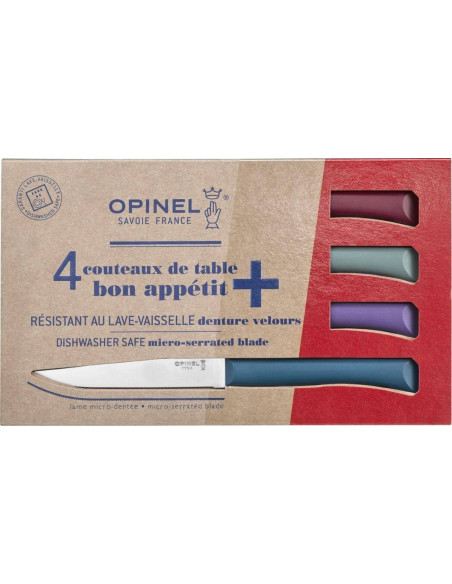 Set med 4 Opinel Bon Appétit+ Glam 11cm knivar i rostfritt stål