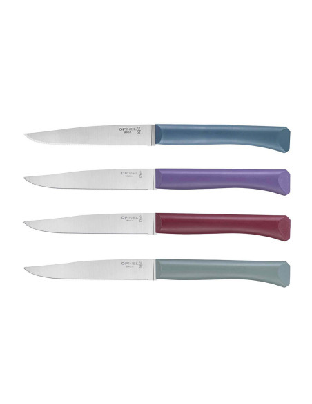Sett med 4 Opinel Bon Appétit+ Glam 11 cm kniver i rustfritt stål