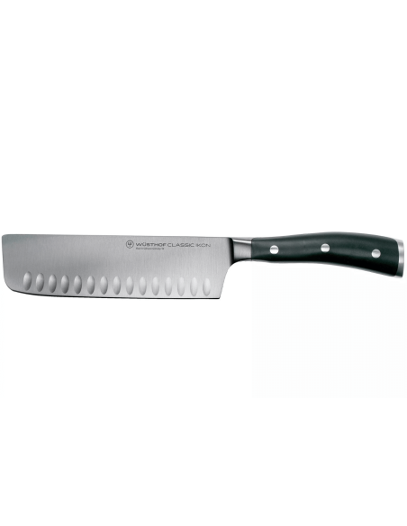 Klassiek Ikon Wüsthof gesmeed nakiri mes 17cm met granton lemmet