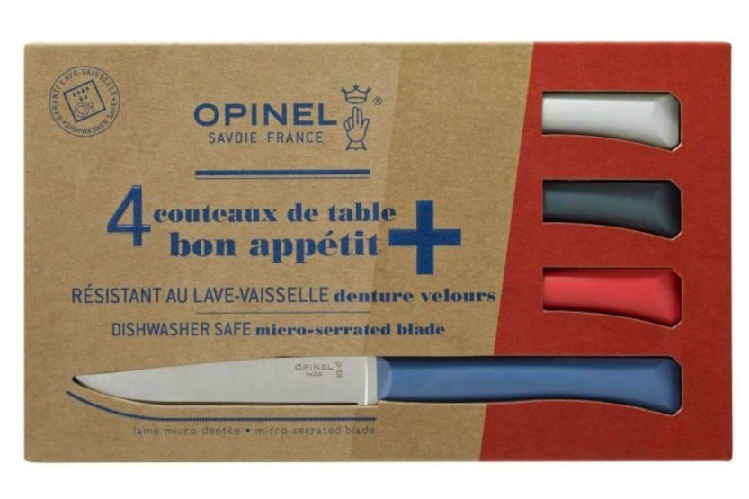 Set di 4 coltelli Opinel Bon Appétit+ Primo da 11 cm in acciaio inox