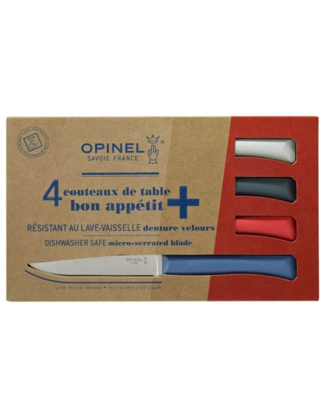 Sæt med 4 Opinel Bon Appétit+ Primo 11 cm knive i rustfrit stål
