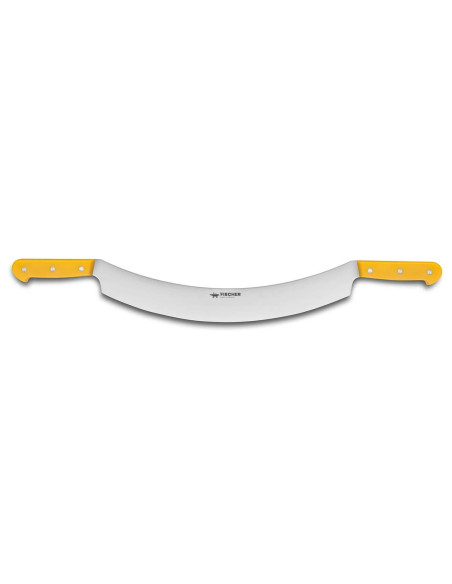 faca para queijo profissional Fischer, 2 cabos, lâmina curva 35cm