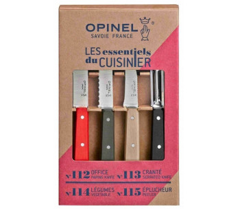 Estuche de 4 cuchillos Opinel Les Essentiels Loft con mangos de colores 2