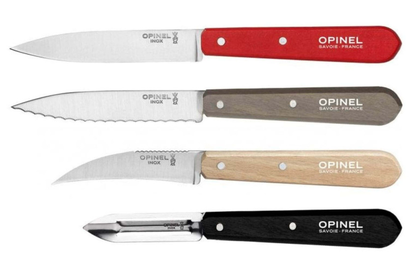 Set in scatola di 4 coltelli Opinel Les Essentiels Loft con manici colorati