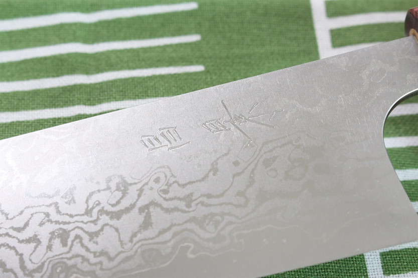 Couteau nakiri japonais artisanal Masakage Kiri 16.5cm damas 49 couches